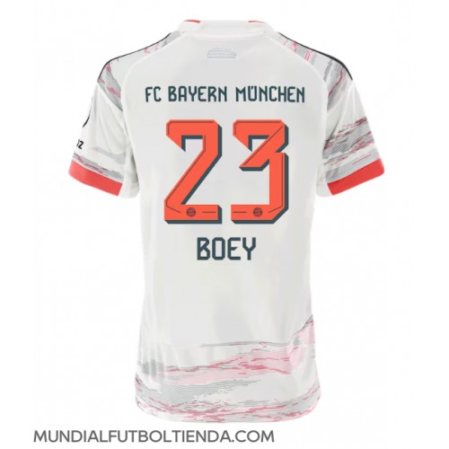 Camiseta Bayern Munich Sacha Boey #23 Segunda Equipación Replica 2025-26 para mujer mangas cortas